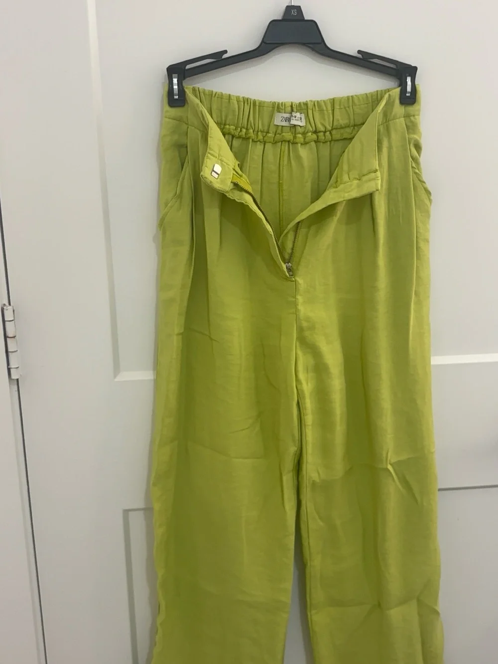 Zara Lime Green Wide-Leg Pants (11/12 Kids) - Picture 1 of 7